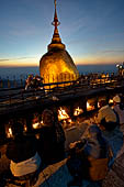 Myanmar - Kyaikhtiyo, Pilgrims chant, light candles all through the night. 